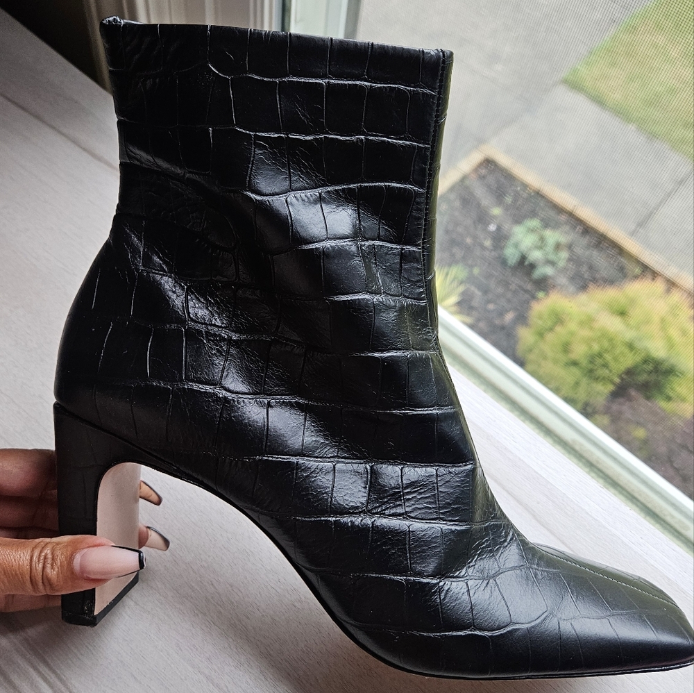 Black Schutz Boots with "Alligator texture"